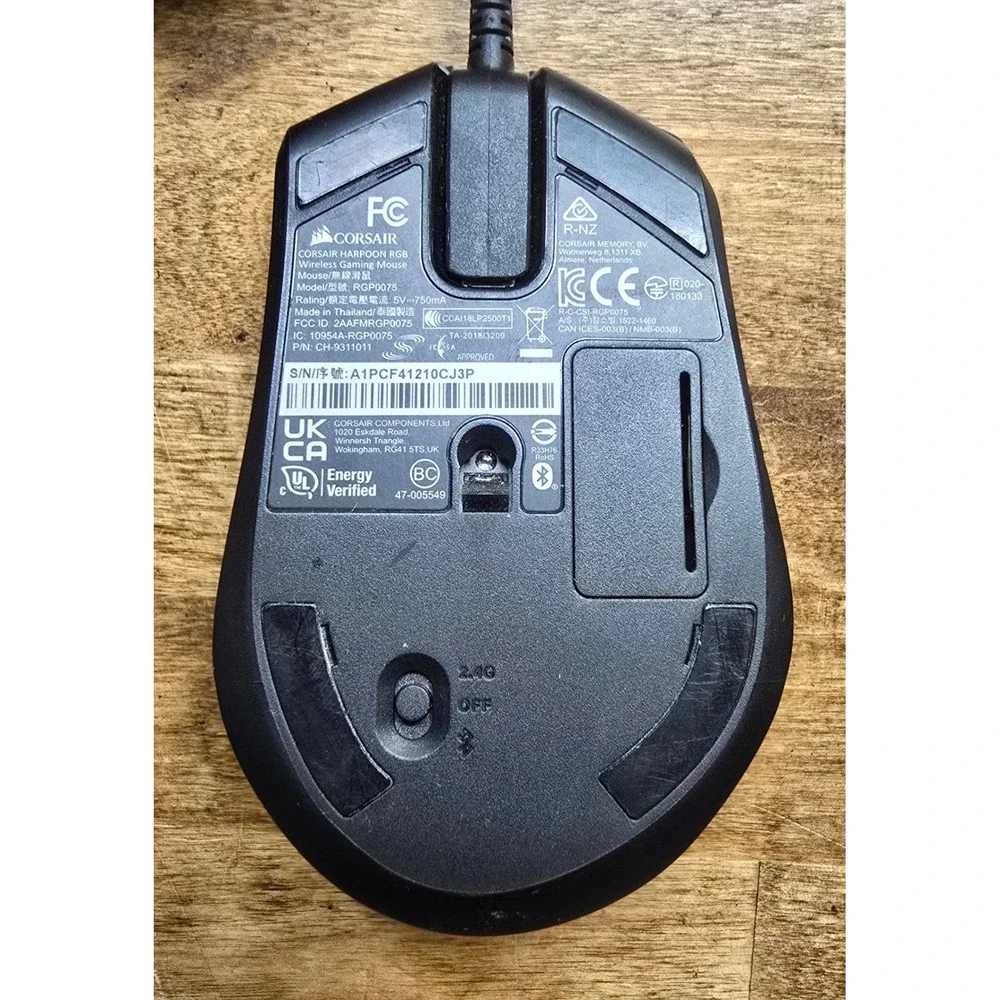 Corsair Harpoon RGB Wireless Gaming Mouse RGP0075 Black Bluetooth USB Receiver